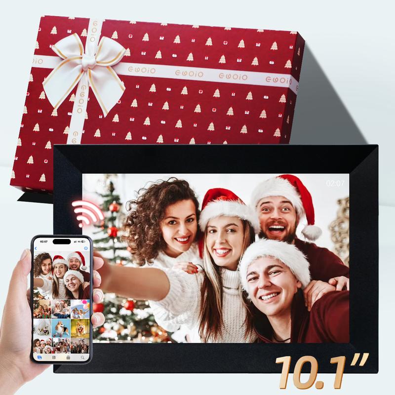 Black Friday | Christmas Gift WiFi Touchscreen Photo Frame with Gift Box, Biu Frame App, Perfect for Family & Friends, Great for Home Decor