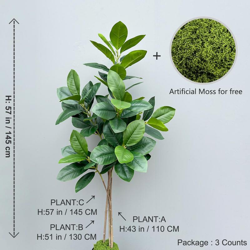 Artificial Ficus Tree Branches, 1 2 3 Counts 40-145cm Faux Plant for Home Decor, Fake Plant, Ornamental Plant for Garden Decor, Home Decor, without Pot