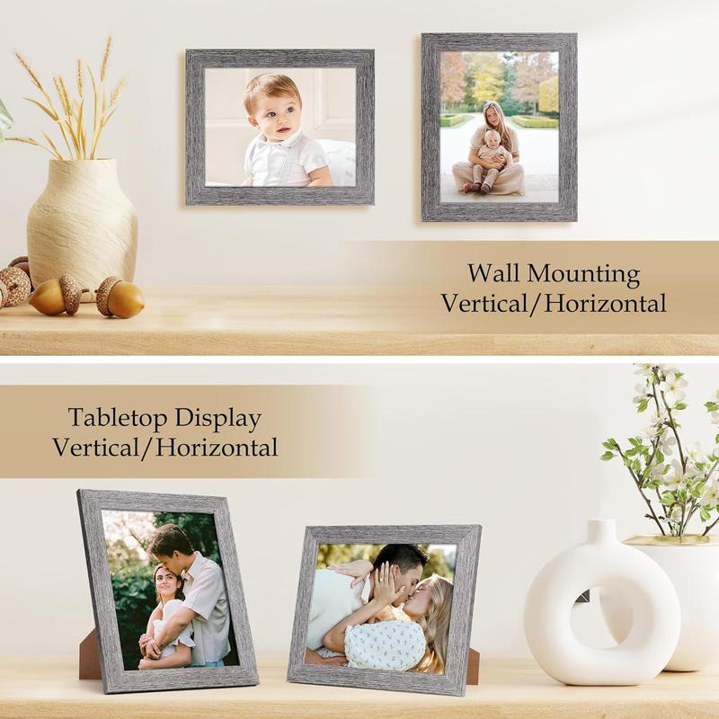 4 Multi Color 8x10 Picture Frames Set, Distressed Rustic 8 x 10 Photo Frames for 8 by 10 inch Pictures for Tabletop and Wall Collage