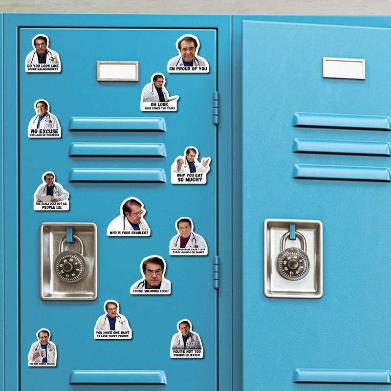 Dr Now Magnets, 12 pcs set Funny Fridge Magnets, Soft Rubber Motivational Diet Helper, Magnets for Refrigerator & Car