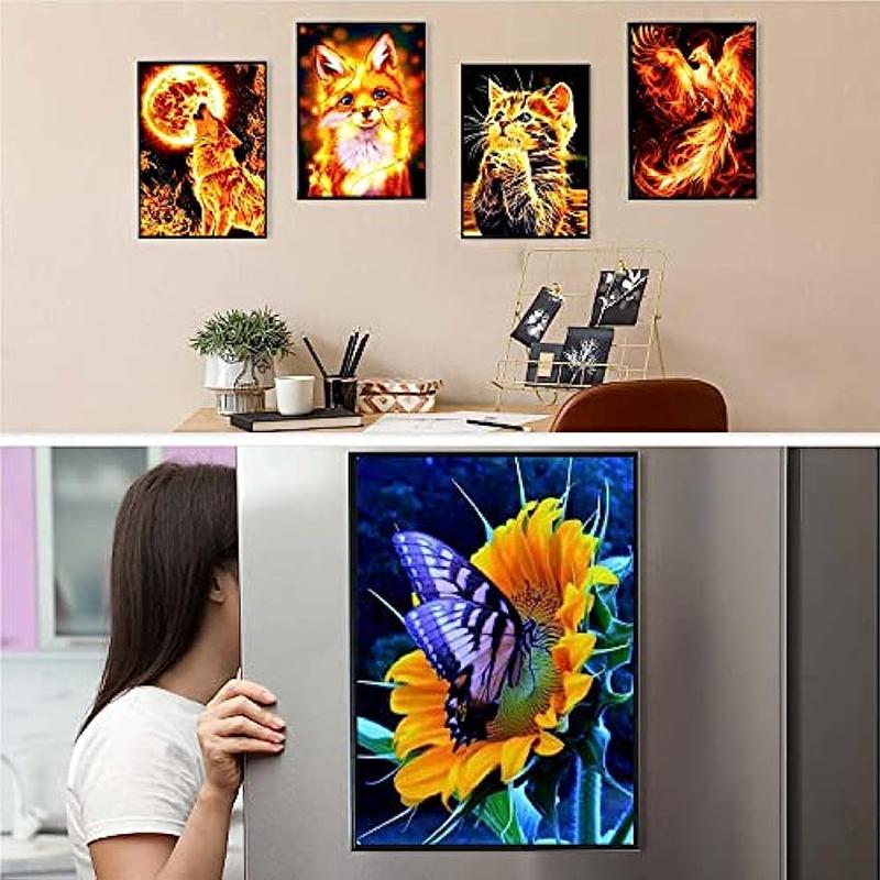 Picture Frame, 1 4 8 Counts Magnetic & Self-adhesive Picture Frame, Home Decor for Living Room Bedroom Office Study Room