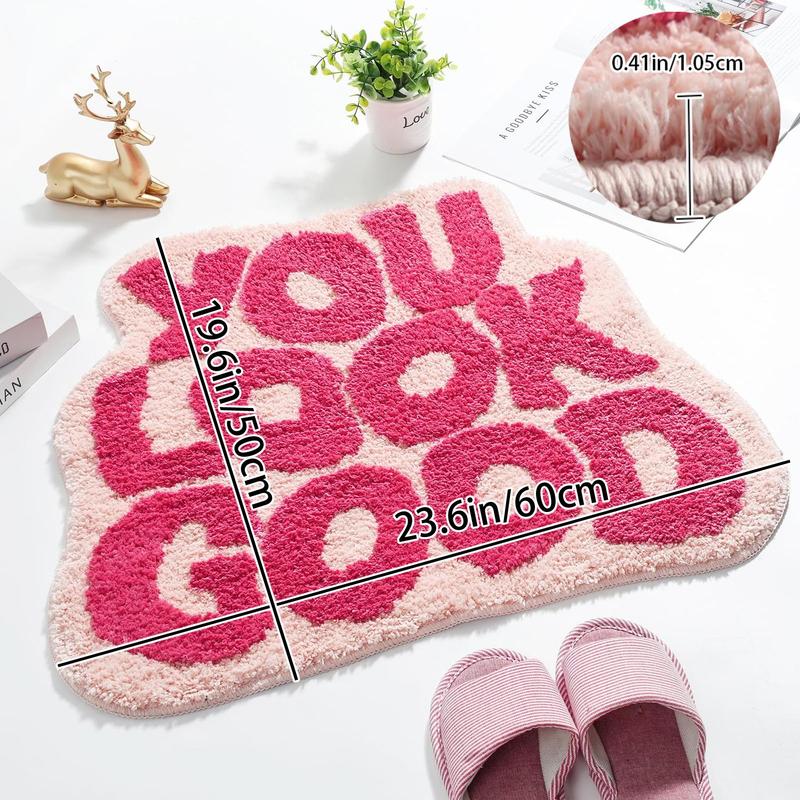 You Look Good Pattern Bath Mat for Room Decor, Soft Plush Bath Rug, Non-slip Bathroom Decorative Floor Mat, Bathroom Accessories