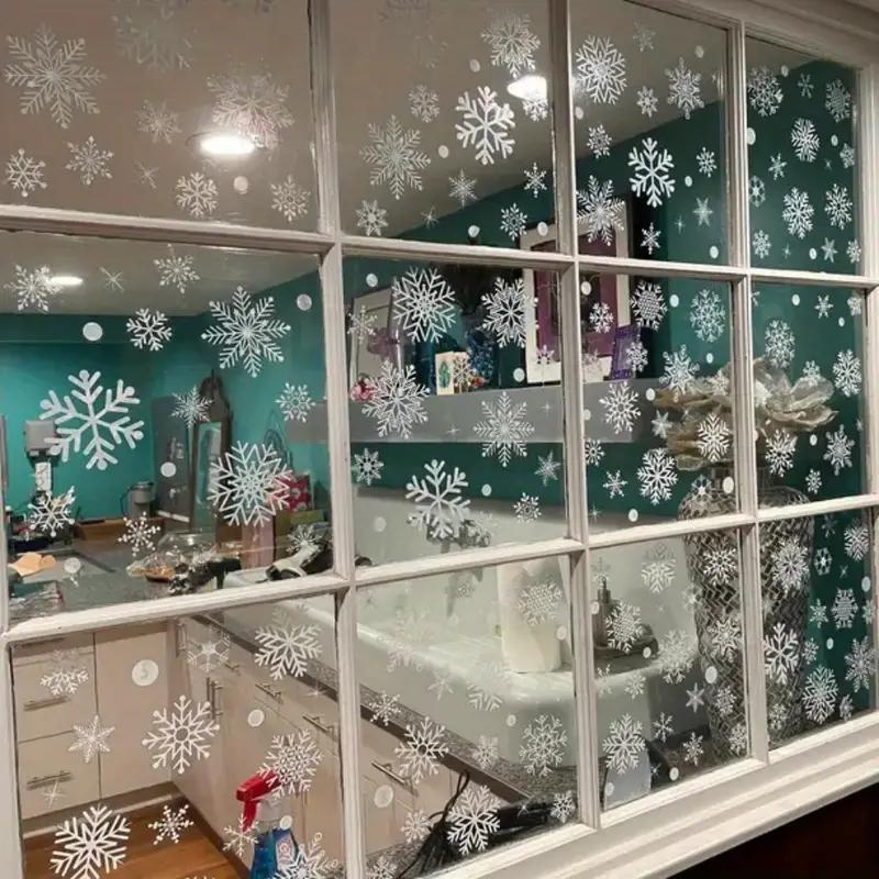 Snowflake Pattern Window Sticker, 4 Counts set Static Electricity Window Decal, Window Decorative Sticker for Home Party Festival