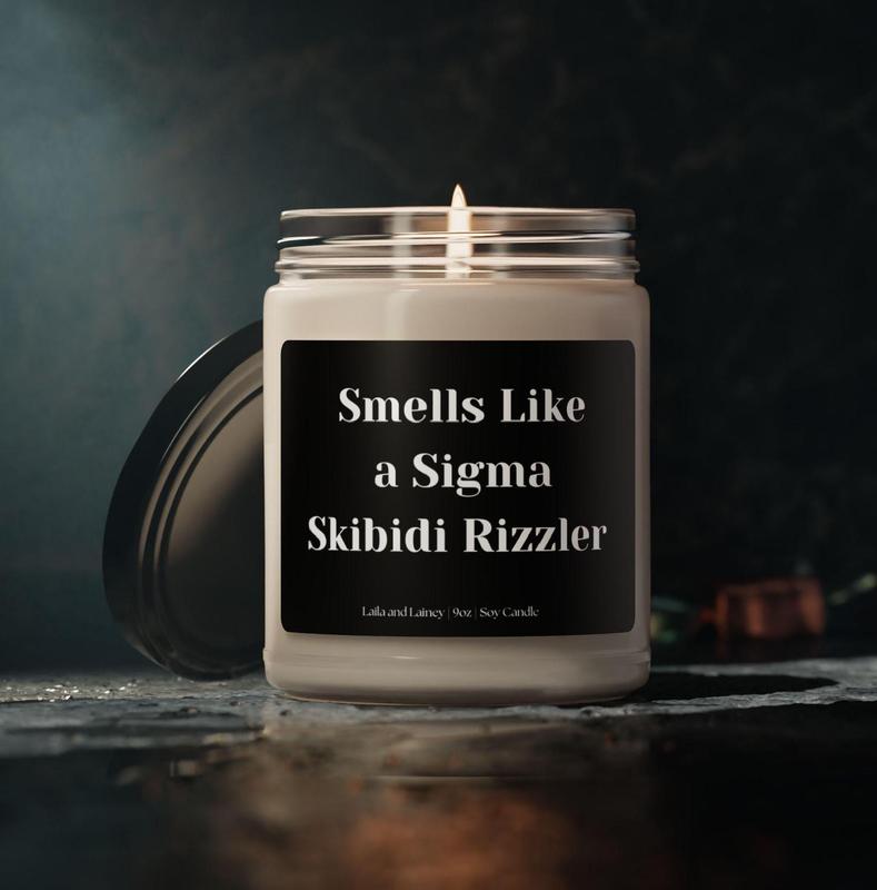 Sigma Skibidi Rizzler Candle, Funny Candle, Funny Gift for Teens, Gen Alpha Slang, Meme gift, Gift for Moms, Funny Gift for Teachers