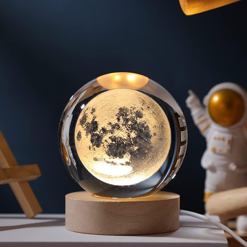 3D Crystal Ball 60mm Universe Gifts with Laser Engraved Model Astronomy Decor Solar System, Milky Way, Saturn, Moon, Gift for Kids, Physics Enthusiasts, and Space Model Collectors