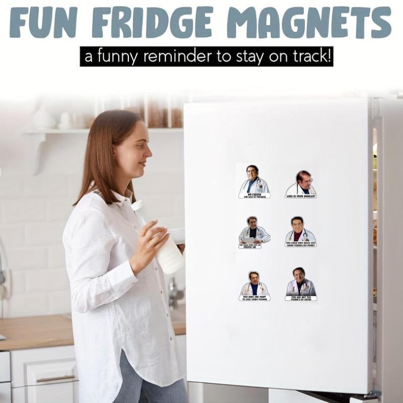 Doctor Themed Refrigerator Magnet, 12pcs set Funny Doctor Pattern Magnetic Sticker Decoration for Kitchen Office Dormitory Car