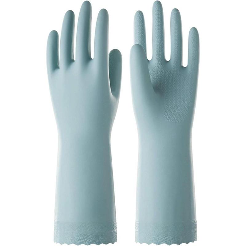 Dishwashing Cleaning Gloves, Reusable Unlined Dish Washing Gloves, Non-Slip, Icelandic Blue, Small(Creative Life Pavilion)