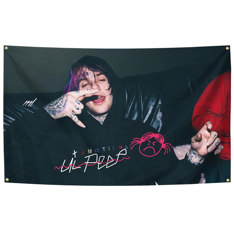 Rap Singer Music Poster Lil Singer Peep Tapestry 3X5 Feet Home Decoration Tapestry Bedroom, Living Room, University Dormitory Decoration Available for Indoor and Outdoor Use