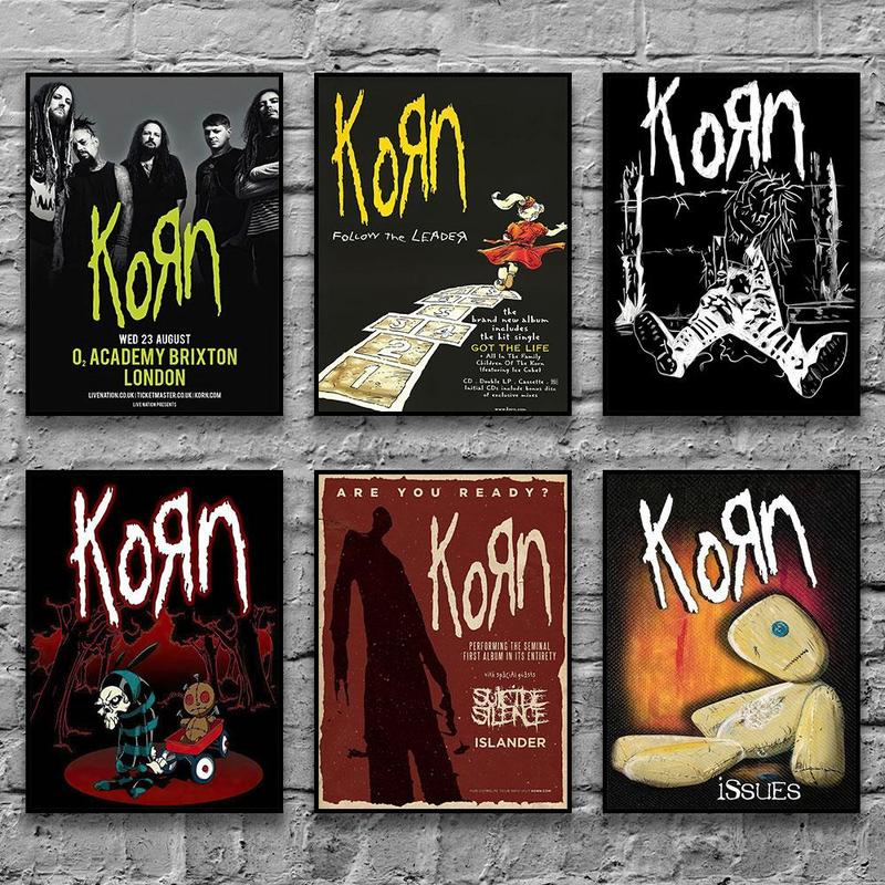 Korn Unframed Poster, 1 Count Modern Canvas Hanging Painting without Frame, Wall Art Decor for Home Living Room Bedroom Office School