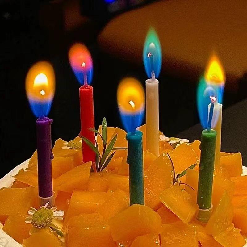 Color Changing Birthday Candle, 1 Box Creative Color Changing Birthday Candle with Holder, Party Decoration Props for Birthday Anniversary