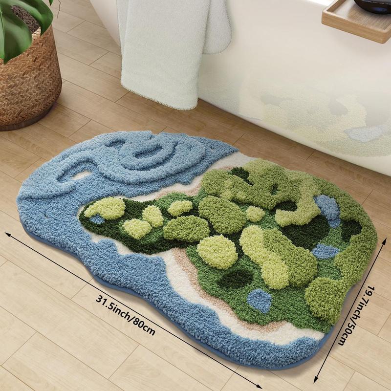 Wave Shaped Bath Mat, Non-slip Soft Floor Mat, Water Absorbing Thickened Indoor Mat, Suitable for Bedrooms and Bathrooms, Home Bathroom Rug Decor, Stocking Fillers Gift, Bath Mats, Bathroom Accessory