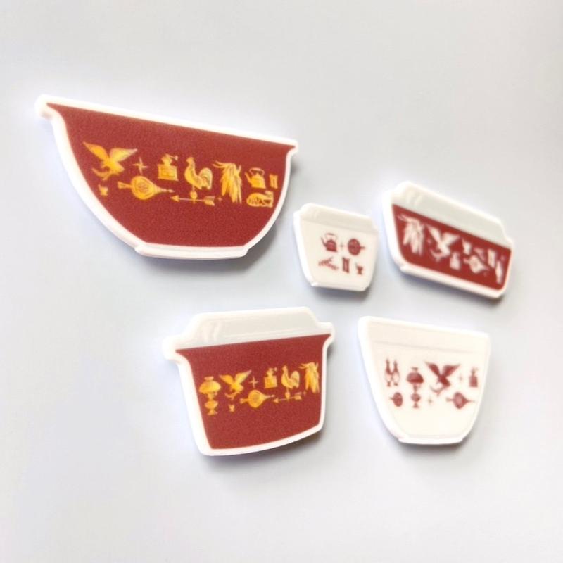 Pyrex Early American Fridge Magnets, Vintage Pyrex, Brown Pyrex Dishes, Handmade Home Decor, Pyrex Cinderella, Pyrex Fridgie, Pyrex Bowls