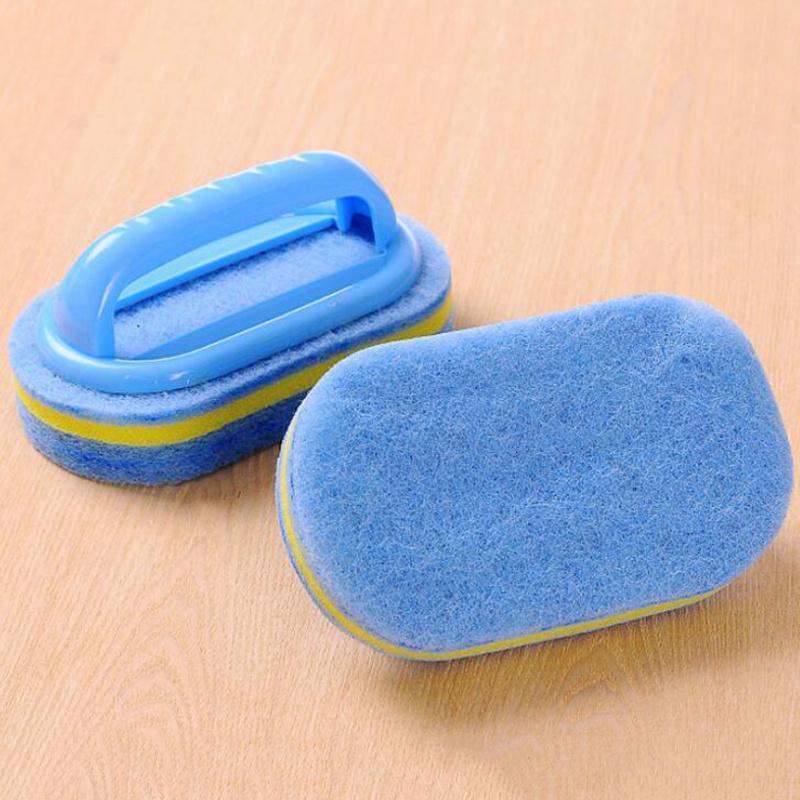 3 Layer Cleaning Sponge Brush with Plastic Handle, 1 Count Home Bathroom Kitchen Cleaning Brush