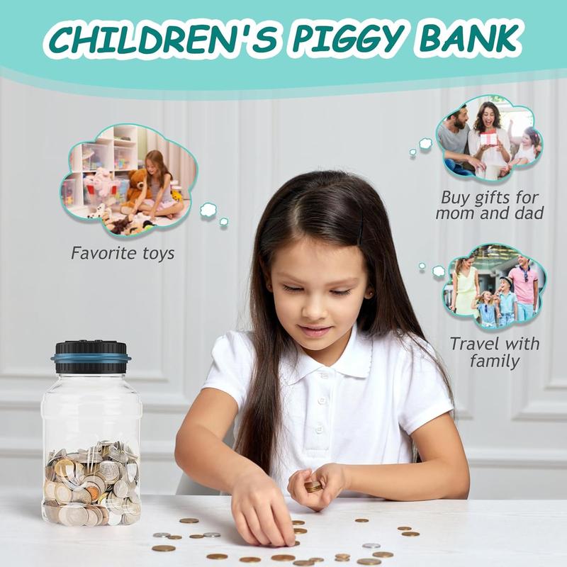 Large Piggy Banks for Adults, Digital Counting Money Jar,  Capacity Coin Counter Machine with LCD Counter, Change Jars for Saving for Boys, Designed for All US Coins，Halloween, Thanksgiving, Christmas gifts