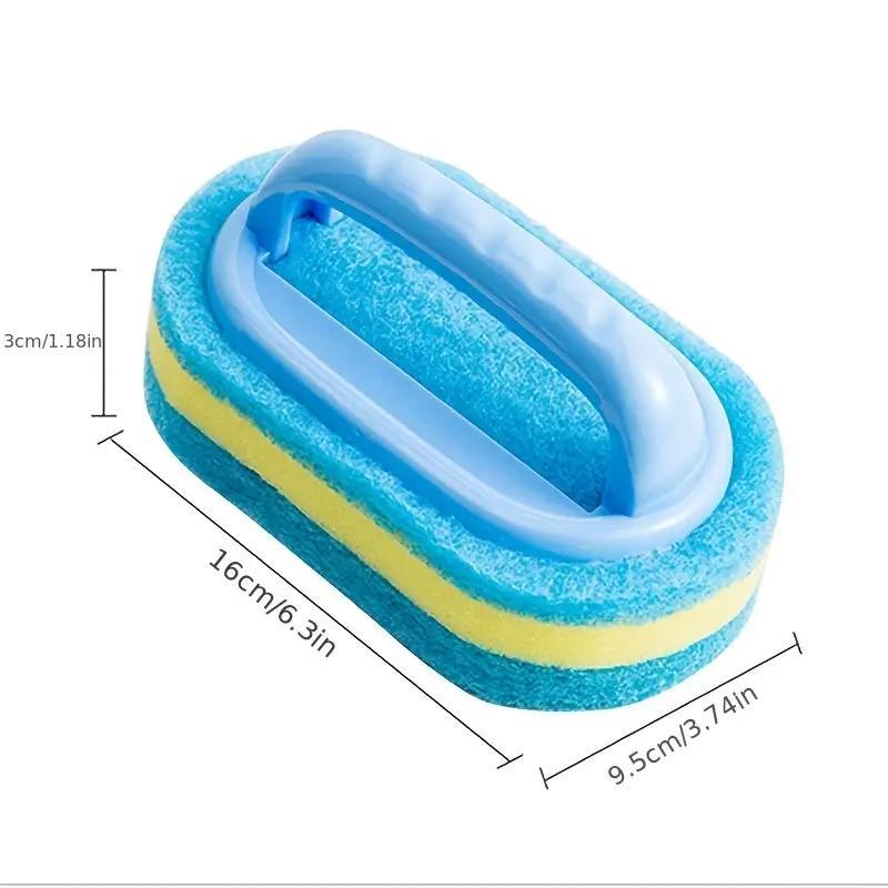 3 Layer Cleaning Sponge Brush with Plastic Handle, 1 Count Home Bathroom Kitchen Cleaning Brush