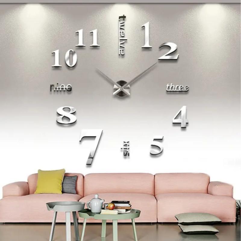 Creative Night Glow Silent Wall Clock, Simple Casual Acrylic Wall Clock, DIY Living Room Study Decoration Clock, Wall Clock for Home Decor [Battery Required, without Battery]