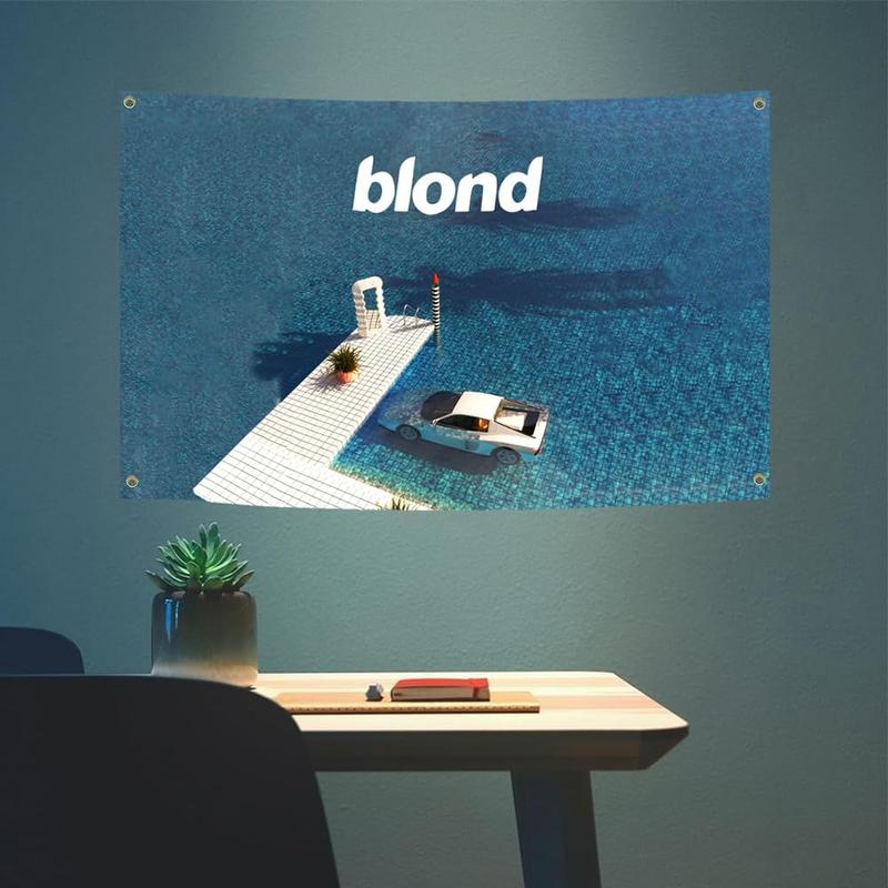 Blond Poster Flag Frank Music Ocean Tapestry 40x60 IN Polyester HD Printing for College Dorm Cave Room Wall Decration