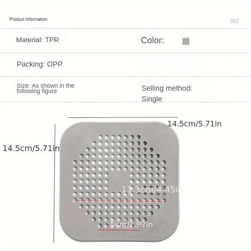 Silicone Floor Drain Cover, Suction Cup Design Drain Hair Catcher, Household Drain Cover for Kitchen Bathroom Balcony Toilet