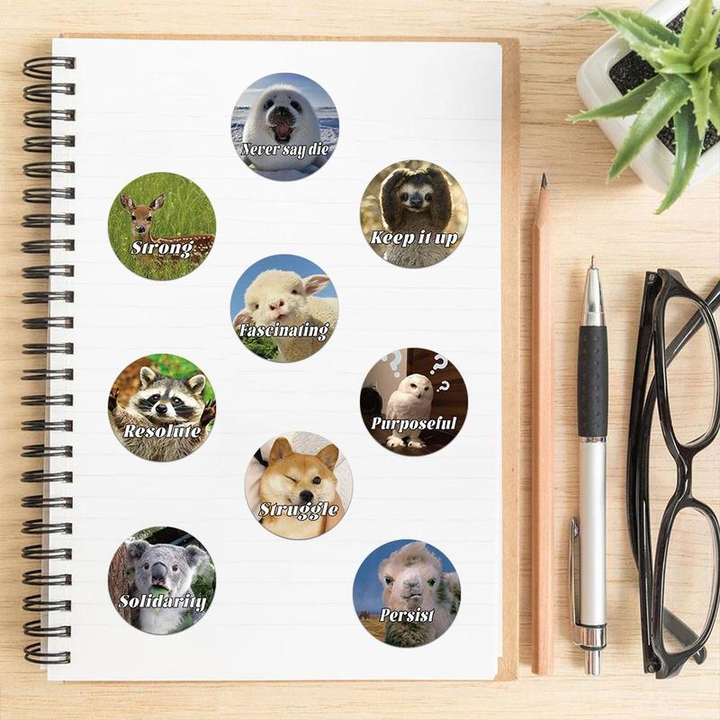 Animal Motivational Letter Pattern Sticker, 50pcs set Self Adhesive Decorative Stickers, Diy Decals for Water Bottle, Laptop, Phone Case, Scrapbooking, Journal Making