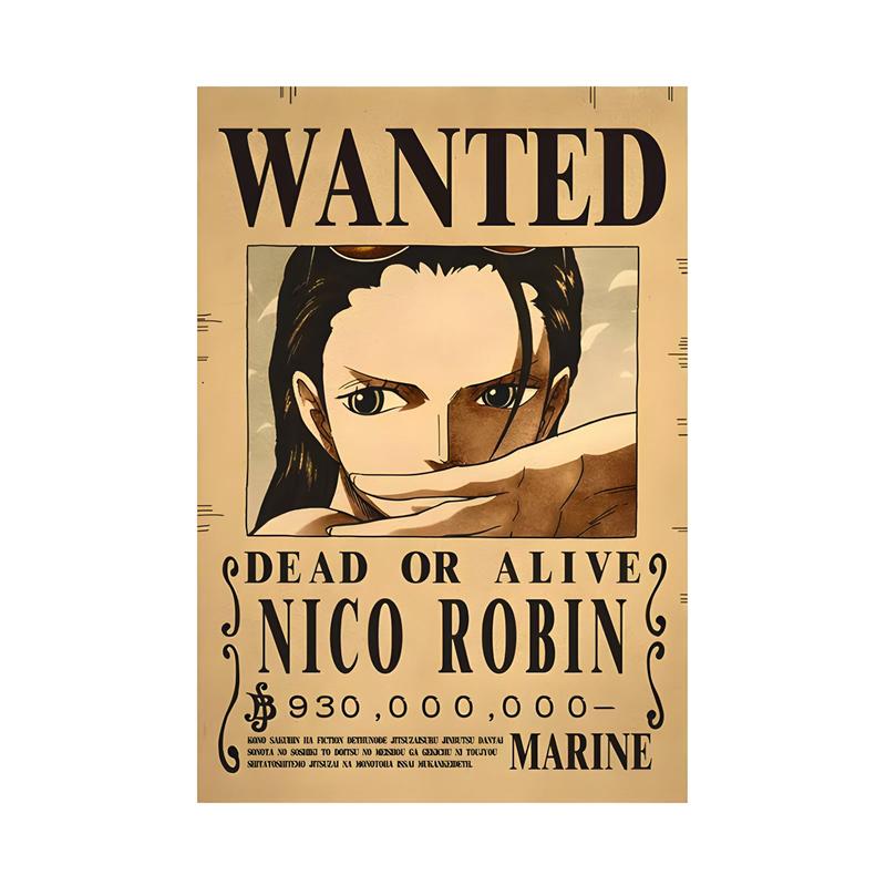 One Piece Wanted Posters - 42 Characters Collectible Prints - Straw Hat Pirates Crew Luffy, Zoro, Nami, Sanji, Robin - 15.75in×11.22in Unframed Retro Style Home Decor Gift Wall Art