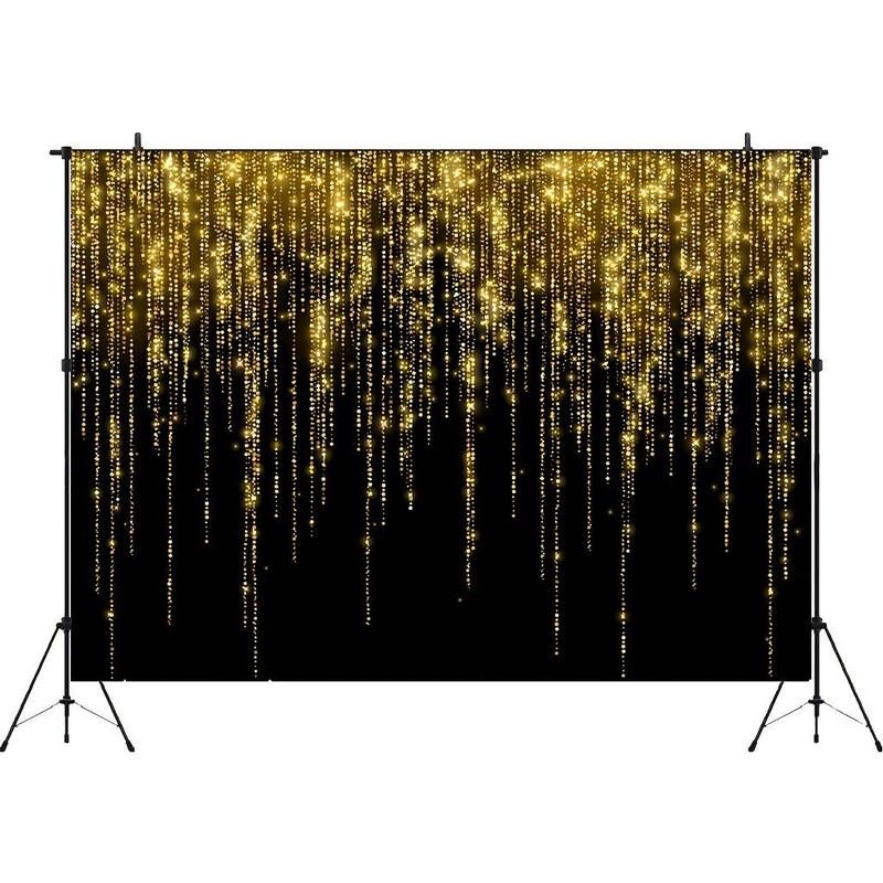 Glitter String Curtain Backdrop, 1 Count Romantic Glitter Photography Backdrop, Decorative Backdrop for Graduation, Masquerade, New Year, Holiday Party