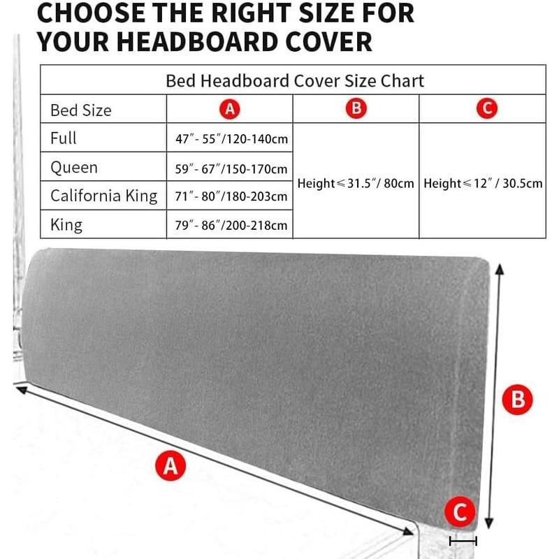 Bed Headboard Cover for Queen, Stretch Bed Headboard Slipcover Covers, Dustproof Protector Cover for Upholstered Headboard (White, for Queen Headboard (59