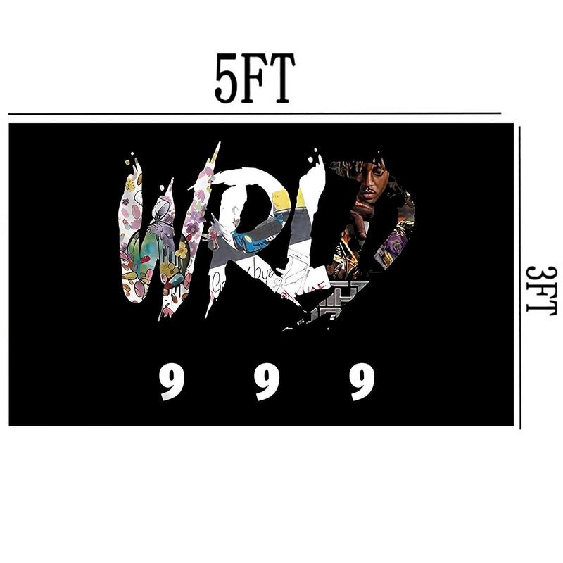 Wrld 999 Flag 3x5ft Funny Hip Hop Rapper Poster Banner for Bedroom Living Room College Dorm Wall Decor with Brass Grommet