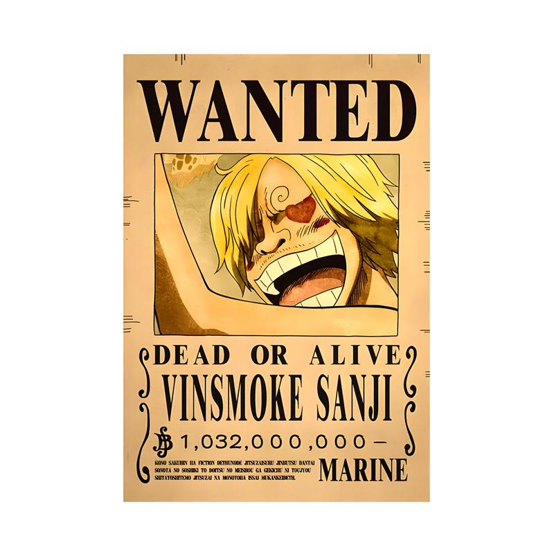 One Piece Wanted Posters - 42 Characters Collectible Prints - Straw Hat Pirates Crew Luffy, Zoro, Nami, Sanji, Robin - 15.75in×11.22in Unframed Retro Style Home Decor Gift Wall Art