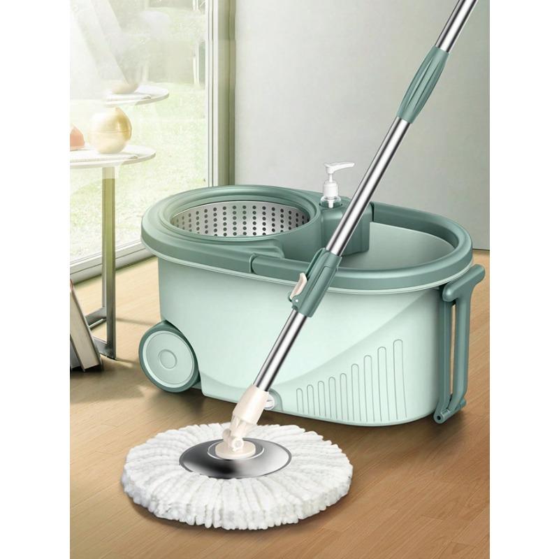 Rotary Mop Automatic Dehydration Lazy Hand-Free Washable Household Cleaning Tool For Wet Dry Floor With Drag Plate