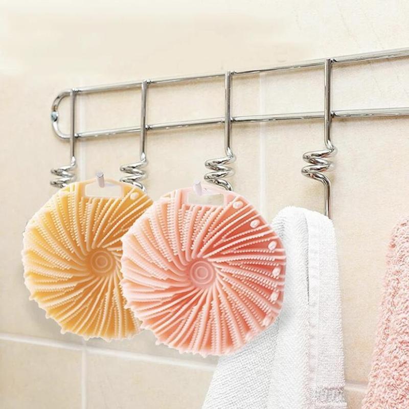 Summer Silicone Bath Brush, Exfoliating Body Scrubber for Men & Women, Shower Body Brush with Storage Hook, Reusable Gentle Shower Massage Tool, Manual Massager Tools, Lightweight Skincare Tool