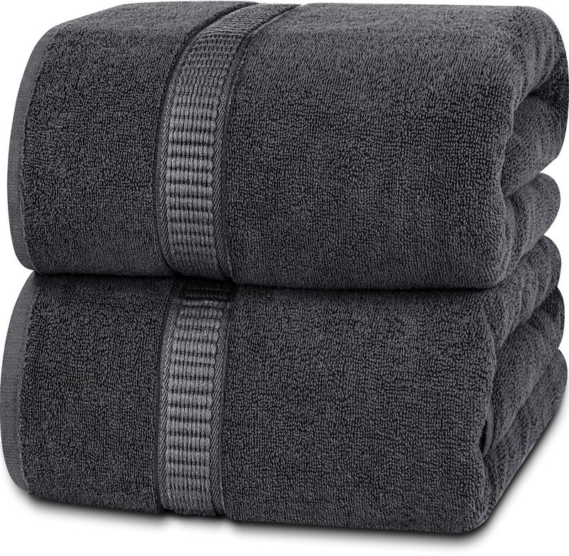 Luxury Large Bath Towels 2 Pack -600 GSM 100% Ring Spun Cotton, Super Absorbent, Quick Drying, Extra Large Bath Towels - Soft Hotel Quality Towels Set