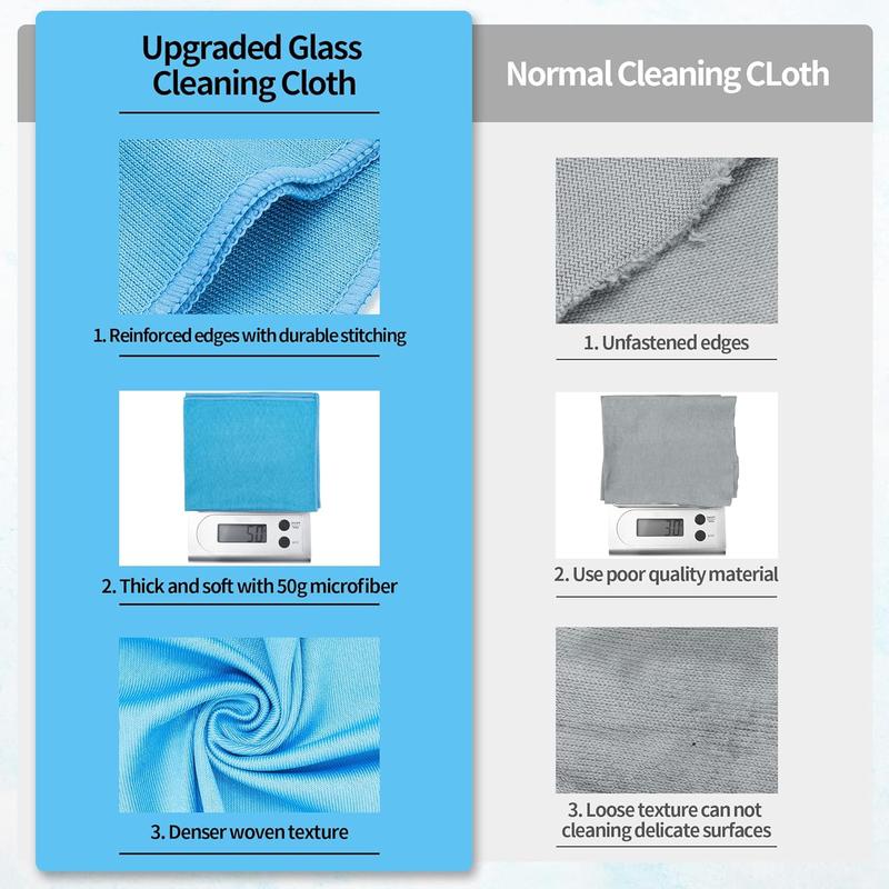 Microfiber Glass Cleaning Cloth - 12 Pack, 16