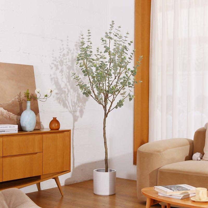 Artificial 6Ft Faux Eucalyptus Plant in Pot Fake Tree for Home Decor Indoor Living Room Perfect Housewarming Gift Green 1Pack eucalyptus tree