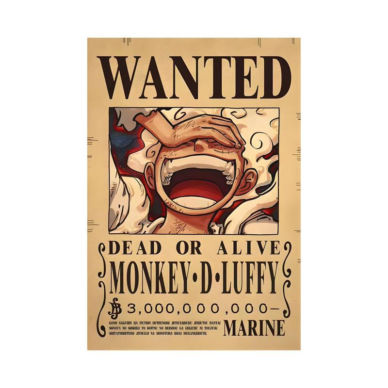 One Piece Wanted Posters - 42 Characters Collectible Prints - Straw Hat Pirates Crew Luffy, Zoro, Nami, Sanji, Robin - 15.75in×11.22in Unframed Retro Style Home Decor Gift Wall Art