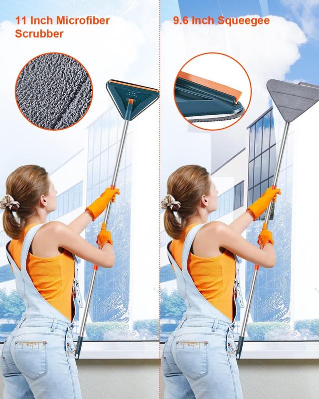 Wall Cleaner with Long Handle, 360° Rotatable Wall Mop, 85“ Baseboard Cleaner Tool Duster for Wall Washer Cleaner Tool for Walls Dust Ceiling Fans Baseboard Floors Cleaning