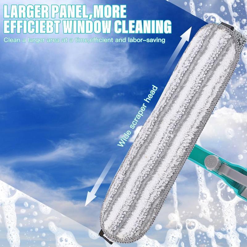 4 in 1 Window Cleaner Tool Kit with Spray Bottle, Multifunction Reusable Glass Cleaner Tool with Squeegee, Household Portable Window Cleaning Kit