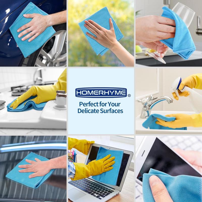 Microfiber Glass Cleaning Cloth - 12 Pack, 16