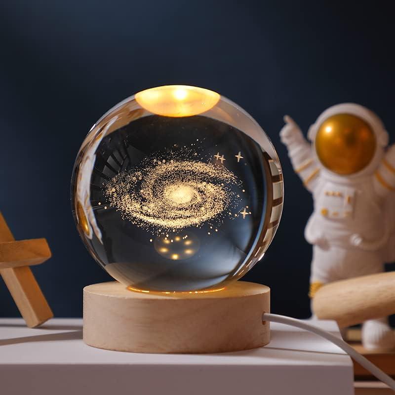 3D Crystal Ball 60mm Universe Gifts with Laser Engraved Model Astronomy Decor Solar System, Milky Way, Saturn, Moon, Gift for Kids, Physics Enthusiasts, and Space Model Collectors