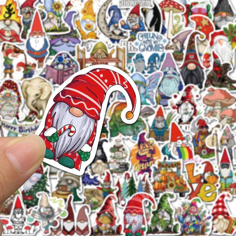 Cartoon Gnome Pattern Sticker, 60pcs Self Adhesive Decorative Stickers, DIY Decals for Water Bottle, Laptop, Phone Case, Scrapbooking, Journal Making