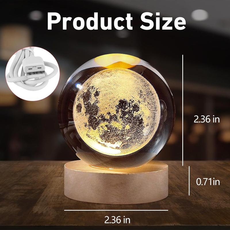 3D Crystal Ball 60mm Universe Gifts with Laser Engraved Model Astronomy Decor Solar System, Milky Way, Saturn, Moon, Gift for Kids, Physics Enthusiasts, and Space Model Collectors