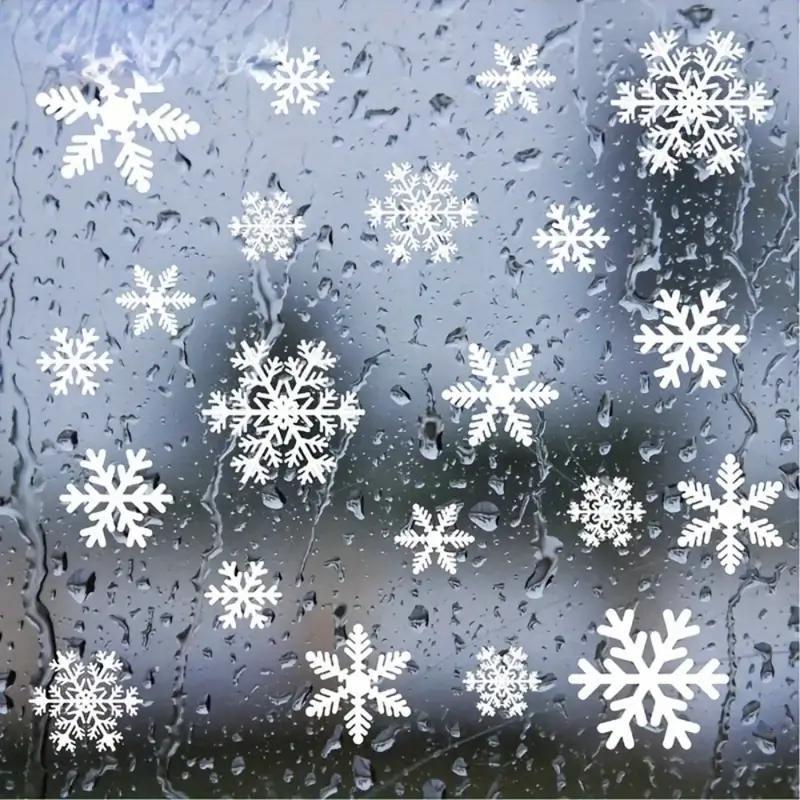 Snowflake Pattern Window Sticker, 4 Counts set Static Electricity Window Decal, Window Decorative Sticker for Home Party Festival