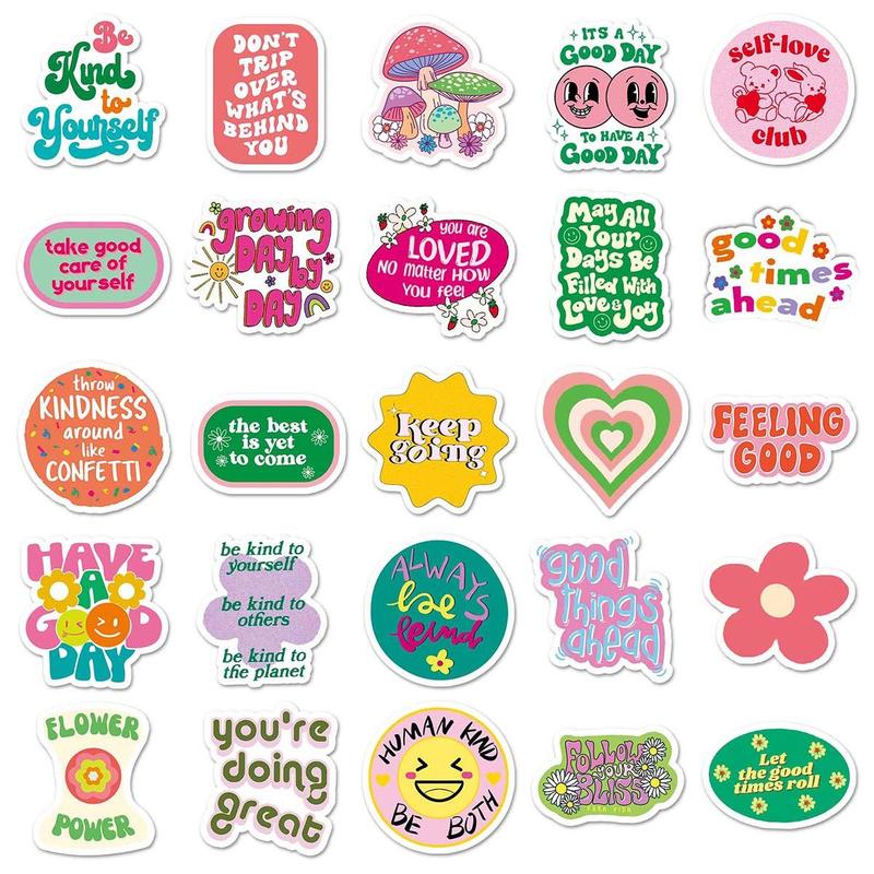 Cartoon Decorative Sticker, 50pcs Waterproof Sticker for for Laptop, Bumper, Skateboard, Water Bottles, Computer