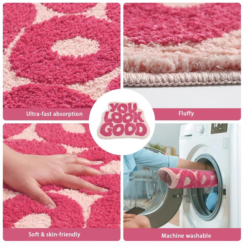 You Look Good Pattern Bath Mat for Room Decor, Soft Plush Bath Rug, Non-slip Bathroom Decorative Floor Mat, Bathroom Accessories