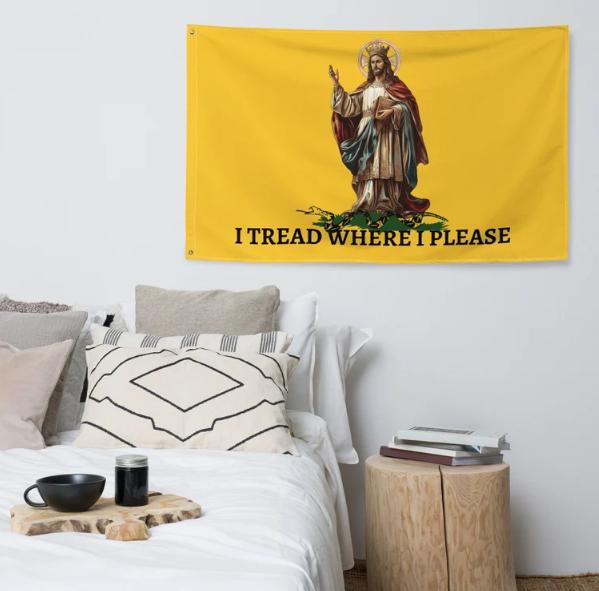 Christ Our King - I TREAD WHERE I PLEASE Flag Horizontal