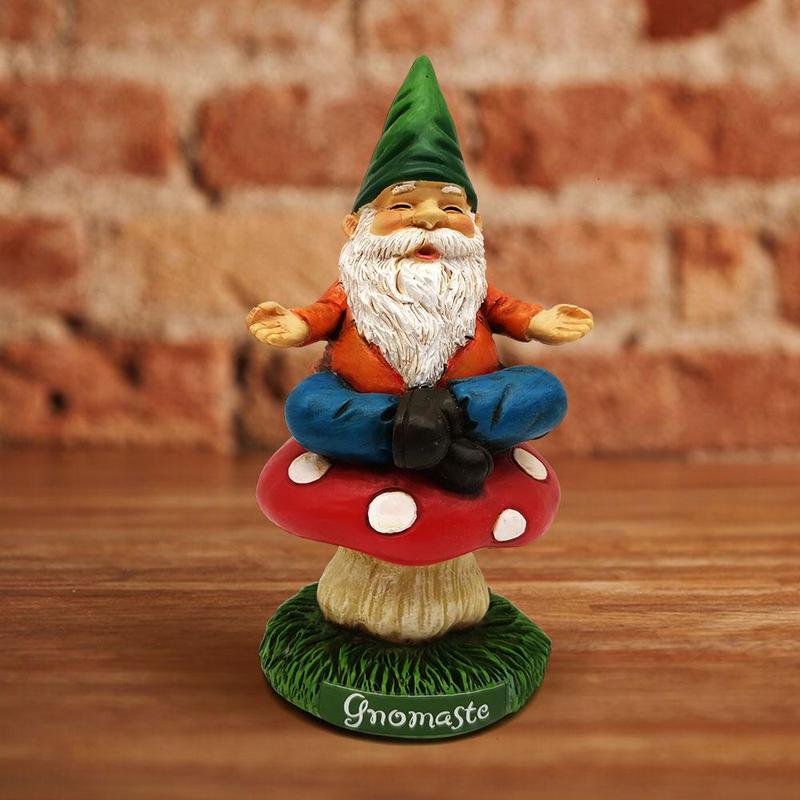 Gnome & Mushroom Design Resin Decoration, 2 Counts Cute Creative Desktop Ornament, Home Decor Supplies for Living Room Bedroom Office