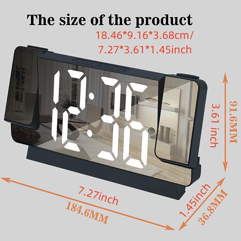 LED Alarm Clock, 1 Count 12 24 Hour Projection Clock, Digital Clock, Home Decor, Room Decor, Desk Clock, Bedside Clock (Battery Not Included)