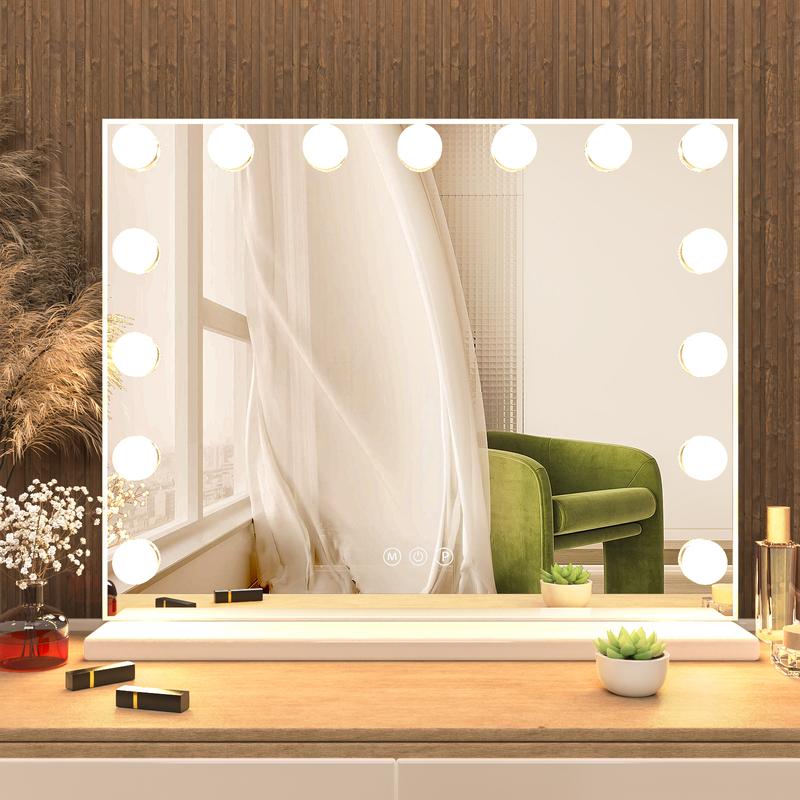 Vanity Mirror with Lights Bluetooth Hollywood Makeup Mirror, Large Vanity Lighted Mirror, Hollywood Mirror with 3 Color Modes