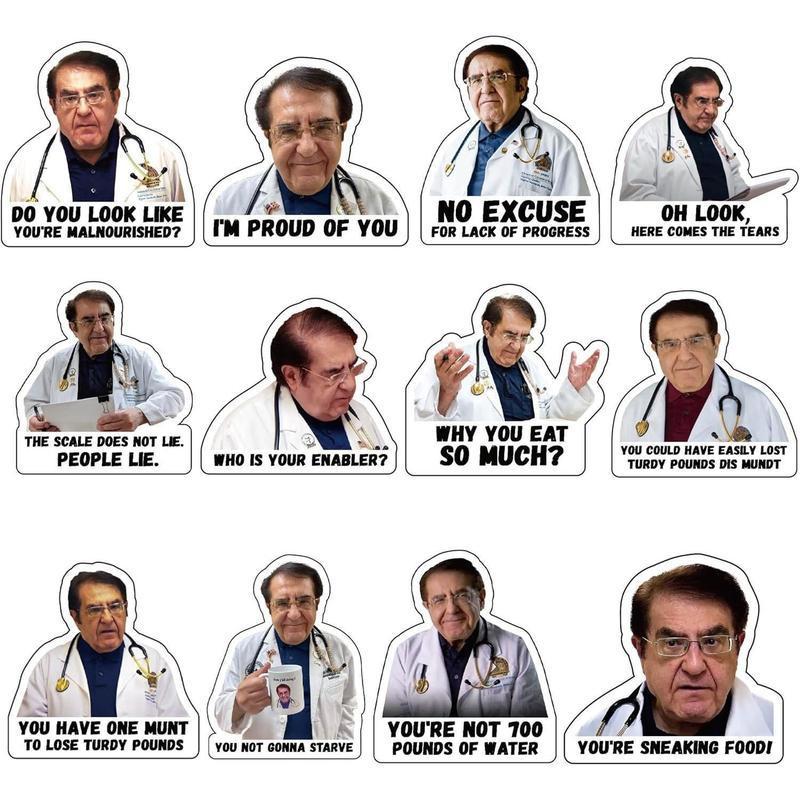 Doctor Themed Refrigerator Magnet, 12pcs set Funny Doctor Pattern Magnetic Sticker Decoration for Kitchen Office Dormitory Car