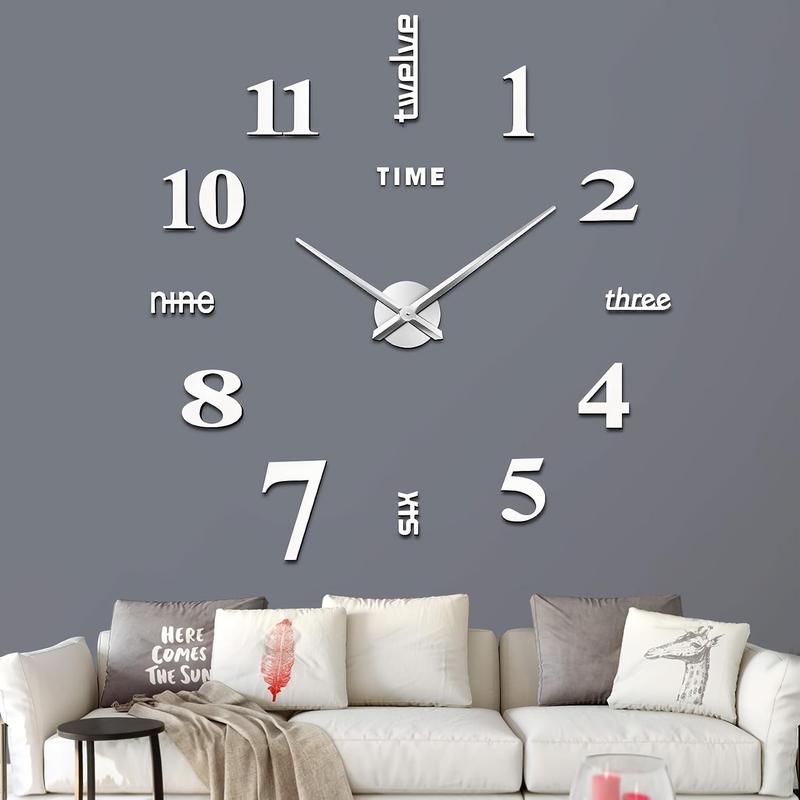 Creative Night Glow Silent Wall Clock, Simple Casual Acrylic Wall Clock, DIY Living Room Study Decoration Clock, Wall Clock for Home Decor [Battery Required, without Battery]