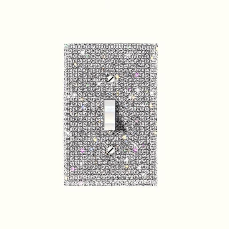 Rhinestone Decor Wall Light Switch Sticker Ornaments, 1 Count Creative Glitter Switch Cover for Mean Girls Decorations, Decorative Sticker For Home Decor, Girly Bedroom Accessories